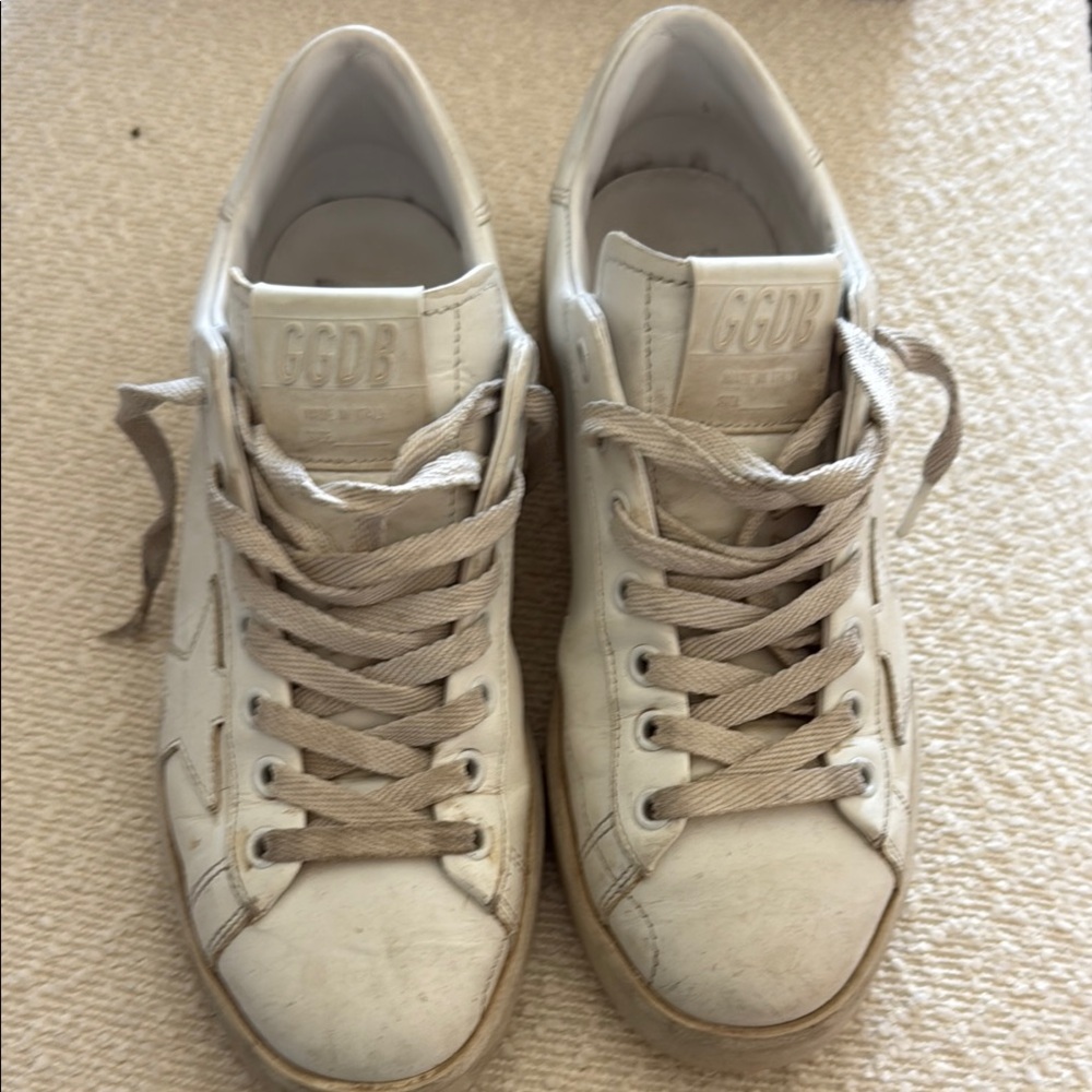 Golden Goose White Lace-Up Sneakers